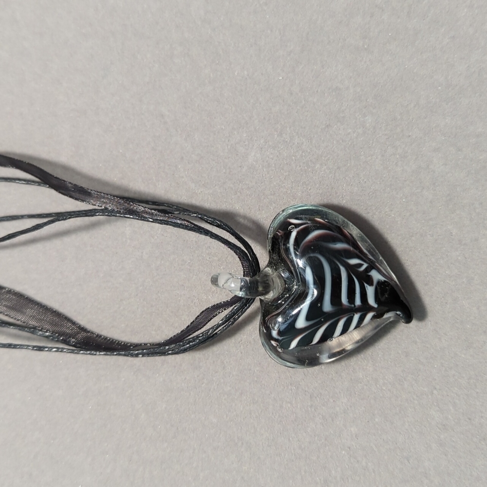 Glass Heart Pendant Necklace